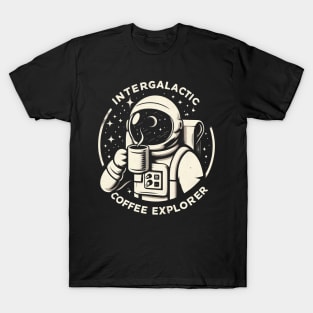 "Intergalactic Coffee Explorer" Space Coffee T-Shirt